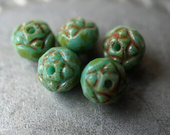 Cactae Rosebud, Flower Beads, Czech Beads, Beads