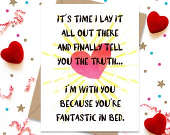 Anniversary Card, Love Card for HIm, Funny Birthday Card, Gift for Her, Sexy Greeting, Naughty Card, Card for Boyfriend, Card for Girlfriend