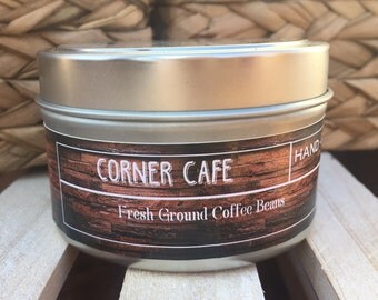 Corner Cafe, Soy Candle, Coffee Candle, Gift for Coffee Lover, Gift for husband, Gift for Wife, Coffee Lover