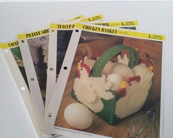 Annie's Attic Plastic Canvas Patterns set of 4, Needlepoint Patterns, Patterns, Craft Patterns, Crafts, Gifts for Her, Vintage Supply, Suppl