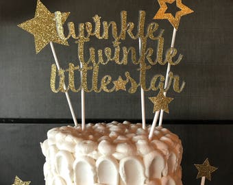 Twinkle Twinkle Little Star Cake Topper with extra stars // birthday party // baby shower / cake topper/ little star/ The CELEBRATE Crate