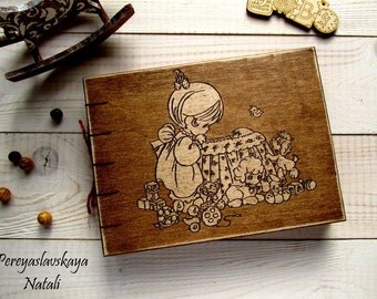 Baby Shower Guest Book, Gift for New Parents, Baby Memory Book, Baby guest book in wooden cover