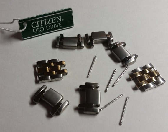 Citizen Eco Drive Stainless Steel Watch Band Links Lot Of 9