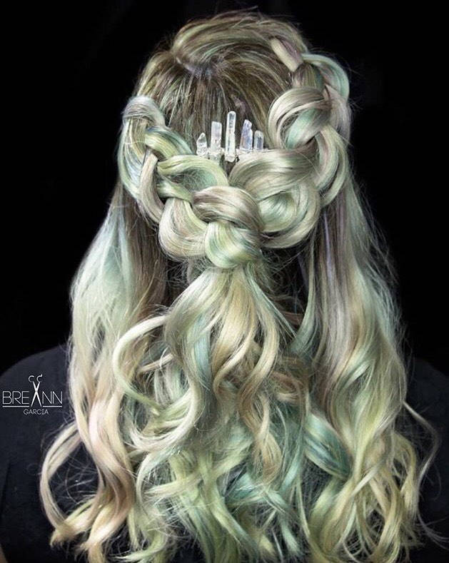 Aura Quartz Crystal Hair Combs Bridal Hair Accessories