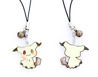 Pokemon Mimikyu 1" Mini Acrylic Charm with Phone Strap (Double Sided Front & Back)