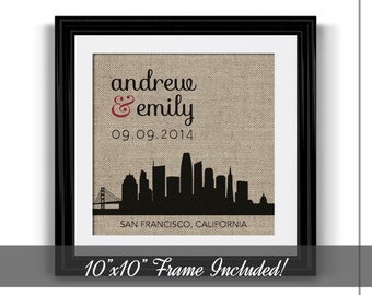Personalized Wedding Gift | Wedding Gift for Couple | Husband Gift Boyfriend Gift | Skyline Print Engagement Gift | Choose A City