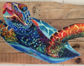 Sea Turtle Pallet Painting