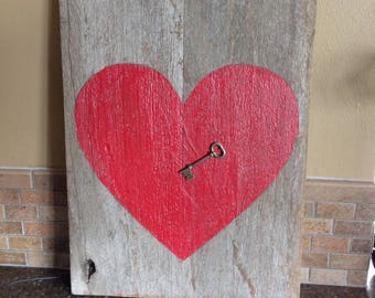 Key to My Heart Rustic Valentine Wall Hanging