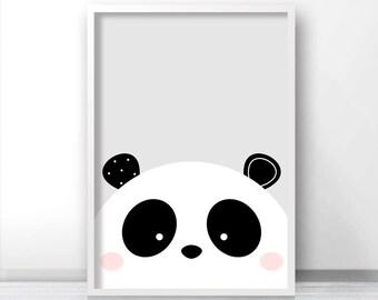 Panda Print, Nursery Art Printable, Instant Download Nursery Print, Kids Art, Baby Animal Print, Digital Download Art, Panda Nursery Decor