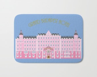 Grand Budapest bath mat-Wes Anderson bathroom decor-Tiger bath mat-Rothko bathroom-Red heart-Rockets kids bathroom-Colourful-Modern bathroom