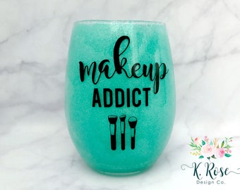 Glitter Makeup Brush Holder | Makeup Brush Holder | Makeup Addict | Brush Holder | Gift for Her | Makeup | Beauty | Custom Gift | Aqua