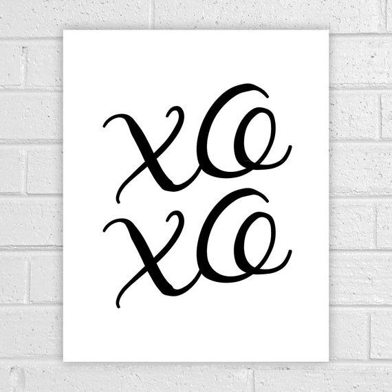 XOXO Sign XO Print Love Wall Decor Typography by AlbatrossCreation