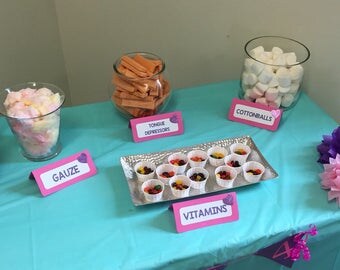 Doc McStuffins Birthday Party Decoration, Personalized Doc McStuffins Food Cards, Doc McStuffins Tent Cards (Set of 4)