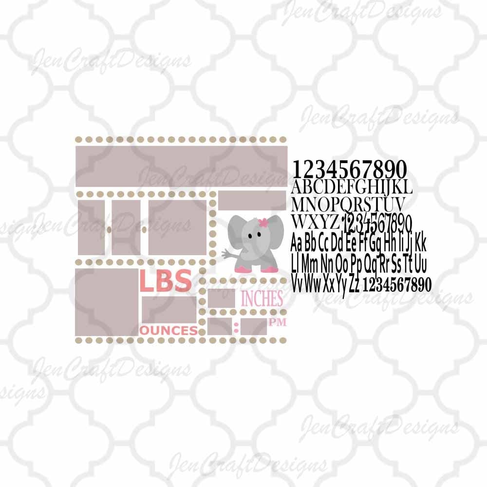 Download Girl Baby Birth Announcement SVG EPS DXf cut file set with ...