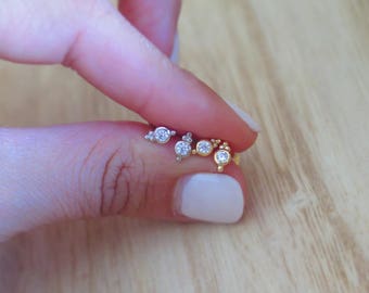 Silver milgrain stud earrings | Tiny stud earrings | Dainty stud earrings | Delicate stud earrings | Second hole | Minimalist earrings