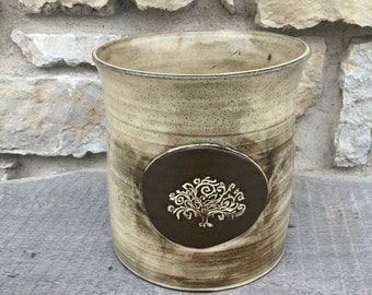 Tree of Life Pottery Utensil Holder