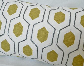Kravet Everson by Thom Filicia - Decorative Lumbar pillow Cover with Embroidered Geometric Pattern / Both Sides Linen