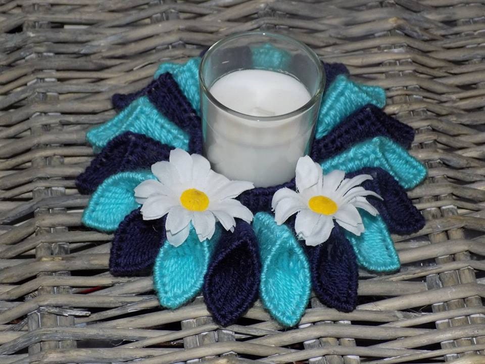 Plastic canvas candle holder