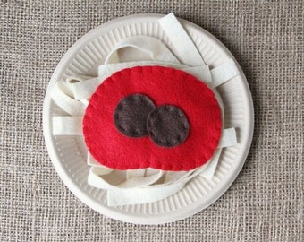 Pretend Play Felt Spaghetti Pasta Meatballs