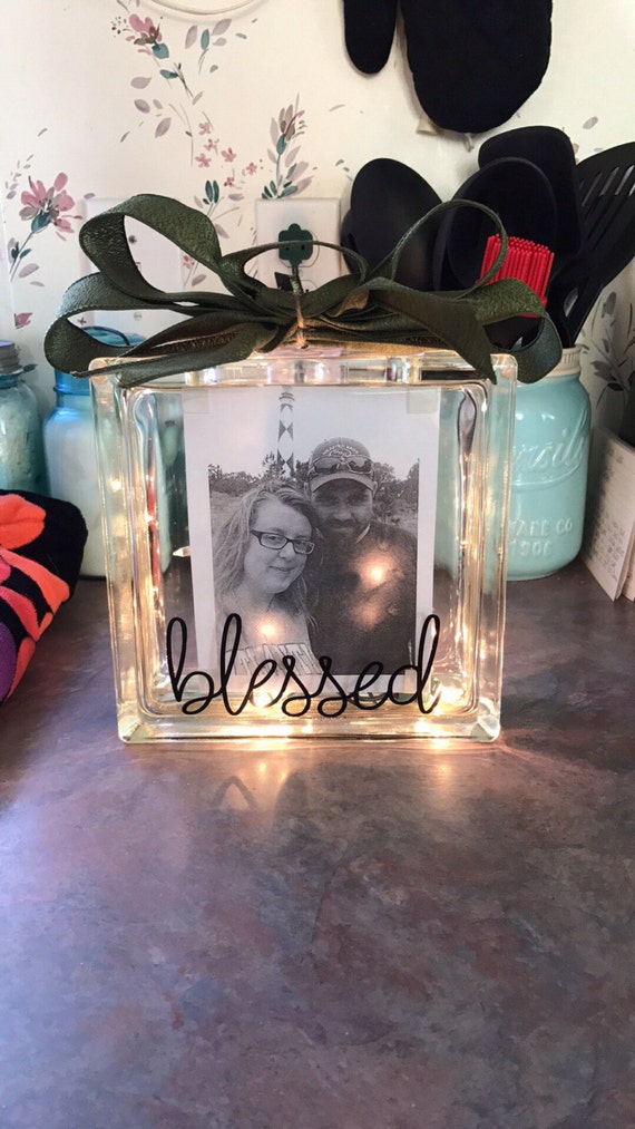 Items similar to Glass block picture frame on Etsy