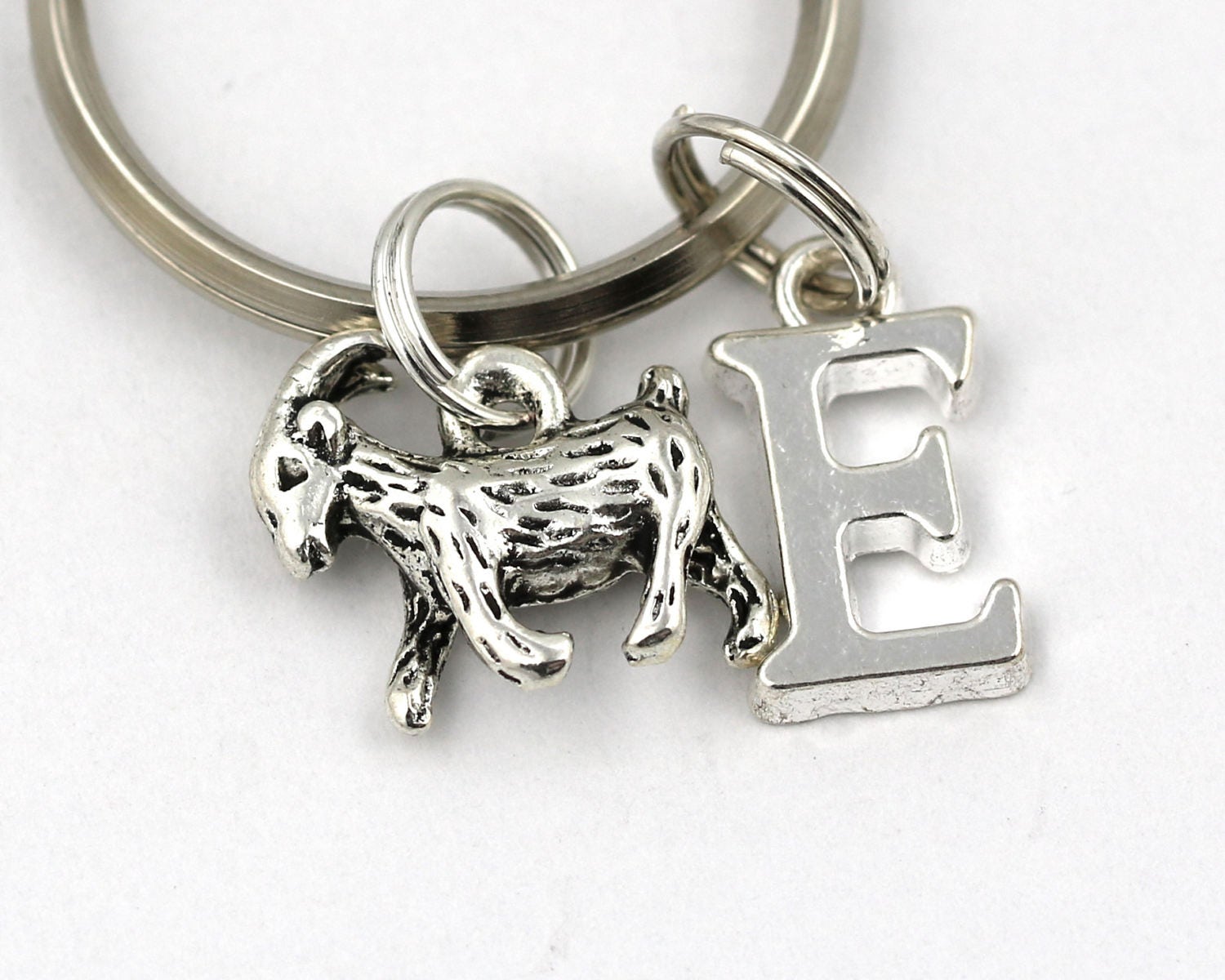 Goat Key Ring Personalized Goat Keychain Farm Animal