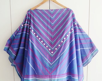 Sun Poncho, Summer Cover Up, Retro Kaftan, Festival Fashion, One Size