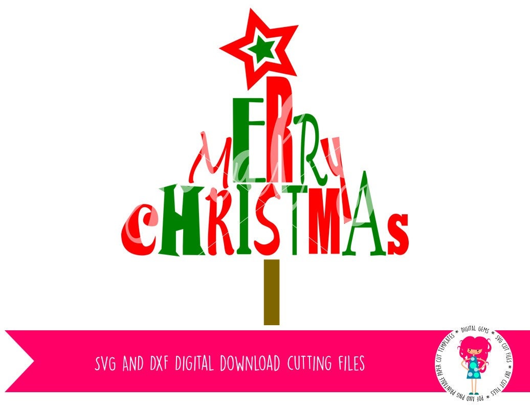 Download Merry Christmas Tree SVG / DXF Cutting Files For Cricut