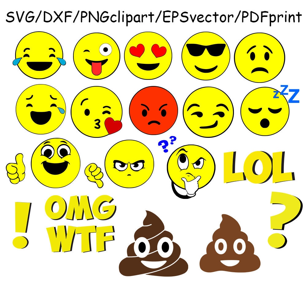 Emoji Svg Bundle Emoji Svg Emoji Clipart Face Svg Emoticon Svg | Images ...