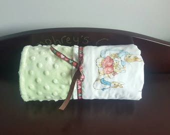 Peter Rabbit Baby Blanket - Beatrix Potter Nursery - Minky Baby Blanket - Baby Gift -Nursery bedding - Baby Shower Gift - Crib Bedding