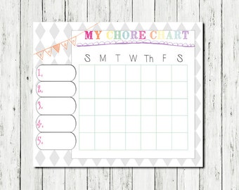 Items similar to Disney Princess Chore Chart Printable on Etsy