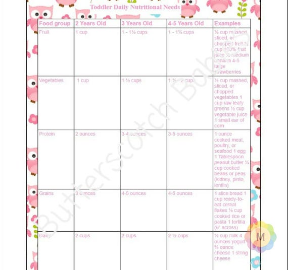 Items Similar To Food Diary Printable Log Toddler Food