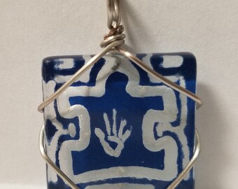 Autism Awareness Glass Tile Puzzle Piece Pendant 06