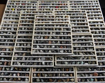 Large Rocks & Minerals Collection 1120 Pieces - 16 Trays