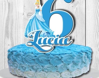 CINDERELLA Cake Topper, Disney Princess Cinderella Cake Topper, Cinderella Centerpiece, PERSONALIZED, Digital File, You Print