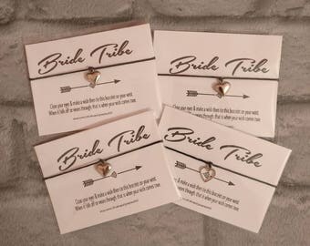 5 x Bride Tribe Wish Bracelet Charmed Keepsake Gift x