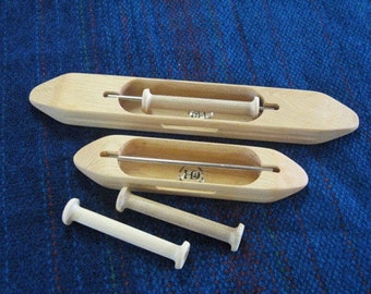 Wooden Boat Shuttles, Bobbins, Rag, Rug & Ski Shuttles With Free Bobbin by Harrisville Super Fast Shipping!