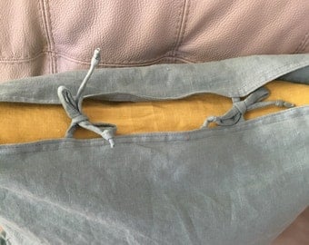 Linen pillow case with ties/Soft Natural linen pillowcase/ linen pillow case. Pillow cases with ties/Standard, Queen, King