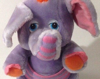 Vintage 1985 Disney Wuzzles Hasbro Softies Eleroo Elephant Kangaroo 12" Plush Toy Stuffed Animal
