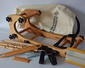 Deluxe Accordion Double Sided Loom Kit-Great for Inkle Card Rigid Heddle and Tapestry Weaving - Lots of Accessories too!