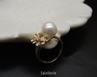 10mm South Sea Pearl Engagement Ring