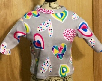 3/4 sleeve knit t-shirt fits 18 inch dolls like American girl dolls, 18 inch doll shirt, t-shirt for dolls, 18 inch doll clothes, doll outf