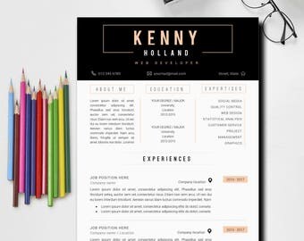 Resume Template Word | CV Template Cover Letter Paper Letter | Professional Creative Resume Template | US Letter & A4
