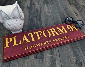 Platform 9 3/4 - Harry Potter - Hogwarts - Wall Decor - Wooden Sign - Harry Potter Decor - Harry Potter Sign - Hogwarts Express - Wood Sign