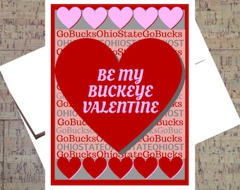 Ohio State Card, Funny Valentine Card, Buckeye Card, Valentine Card, OSU Card, Scarlet And Gray, Ohio State Buckeyes, Happy Valentine