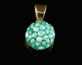 Antique Victorian Turquoise Pendant 18ct Gold