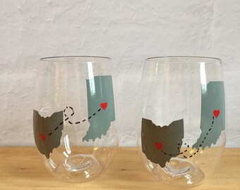 Best friend wine glasses, shatterproof, set of 2
