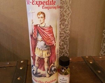 St-Expedite Candle & Oil ~ Saint to Petition for Emergencies, Fast Action, Rushed Work, Miracles, Fast Action, Dire Need, Last Resort Help