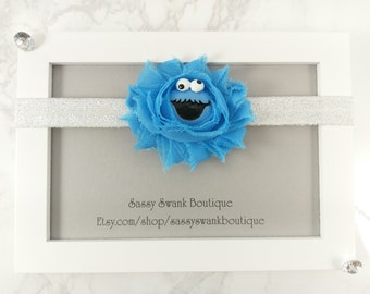 Cookie Monster Baby Headband - Baby Headband - Baby Flower Headband - Sesame Street Headband- Newborn Headband - Toddler Headband- Baby Gift