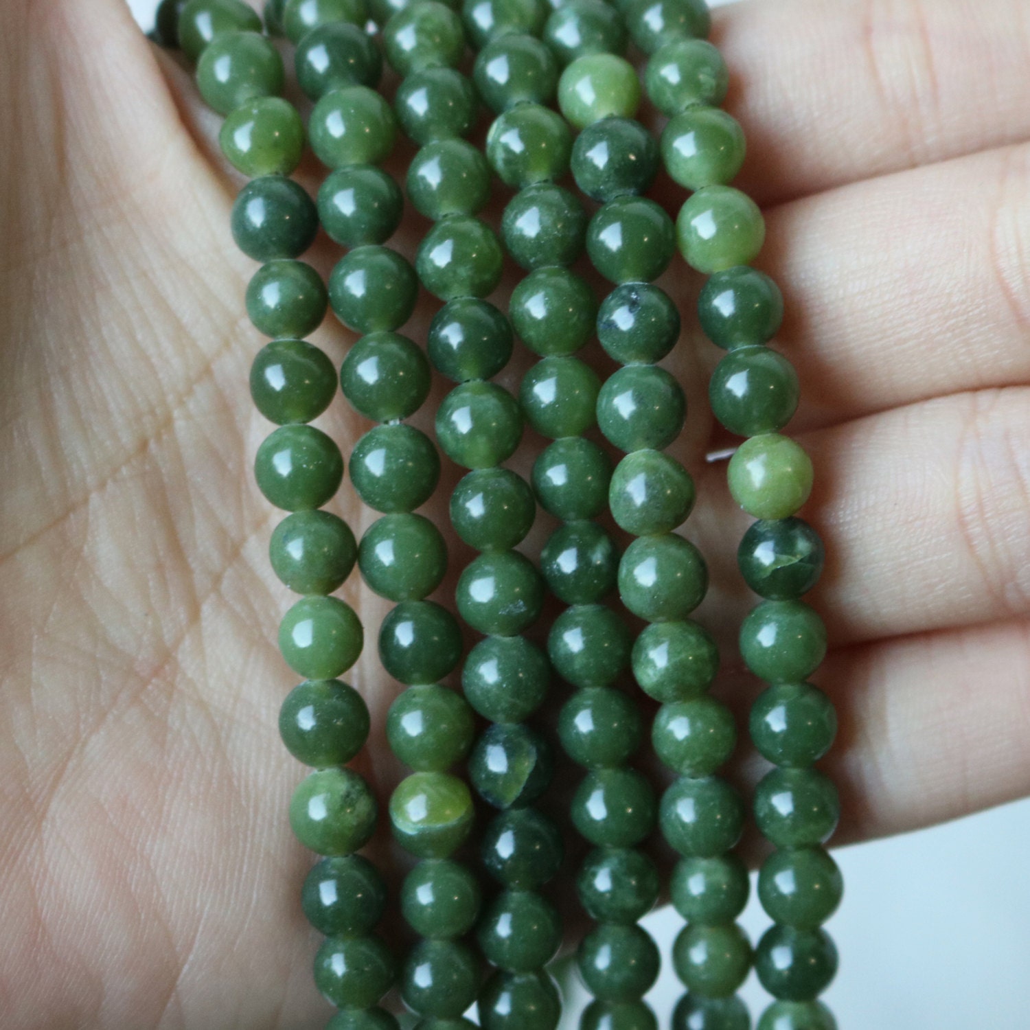 6mm Canadian Jade Rounds Canadian Jade Beads Green Jade