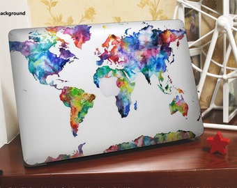Macbook decal *~*World(clear background)*~* Macbook Pro Stickers/Mac Decal/Mac Sticker for Apple Laptop/Macbook Pro Air/iPad Air Mini